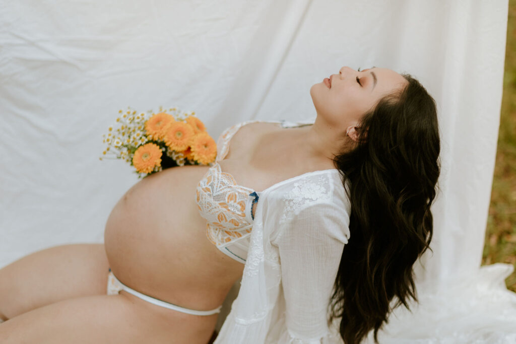 Intimate maternity photos Brisbane captured at home before baby arrival