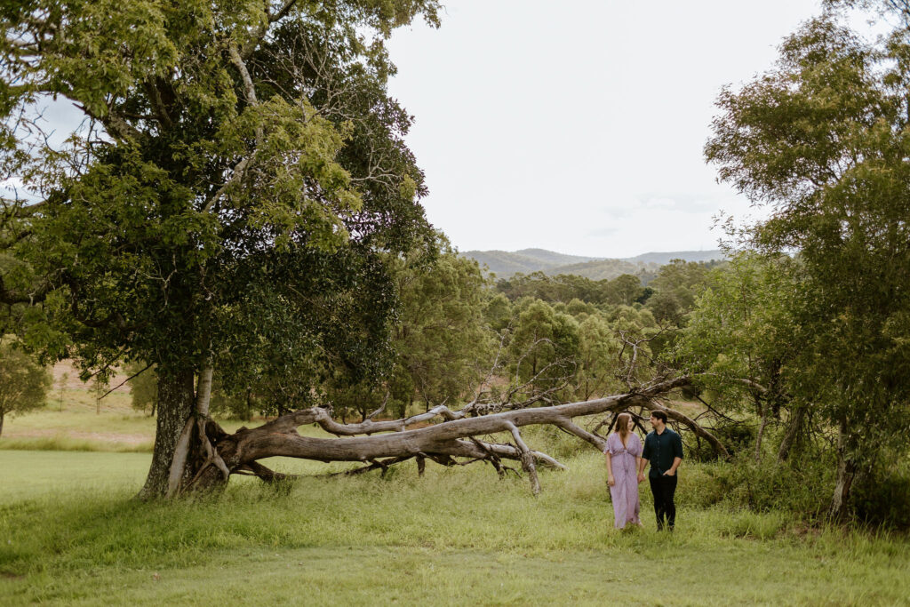 Mountain and open field engagement photoshoot
